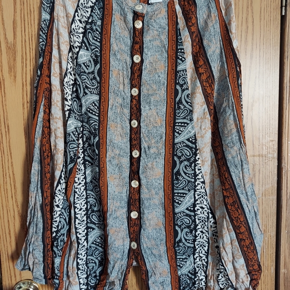 3/$25 JACLYN T San Francisco Maxi Skirt L Multi Color - Picture 5 of 6